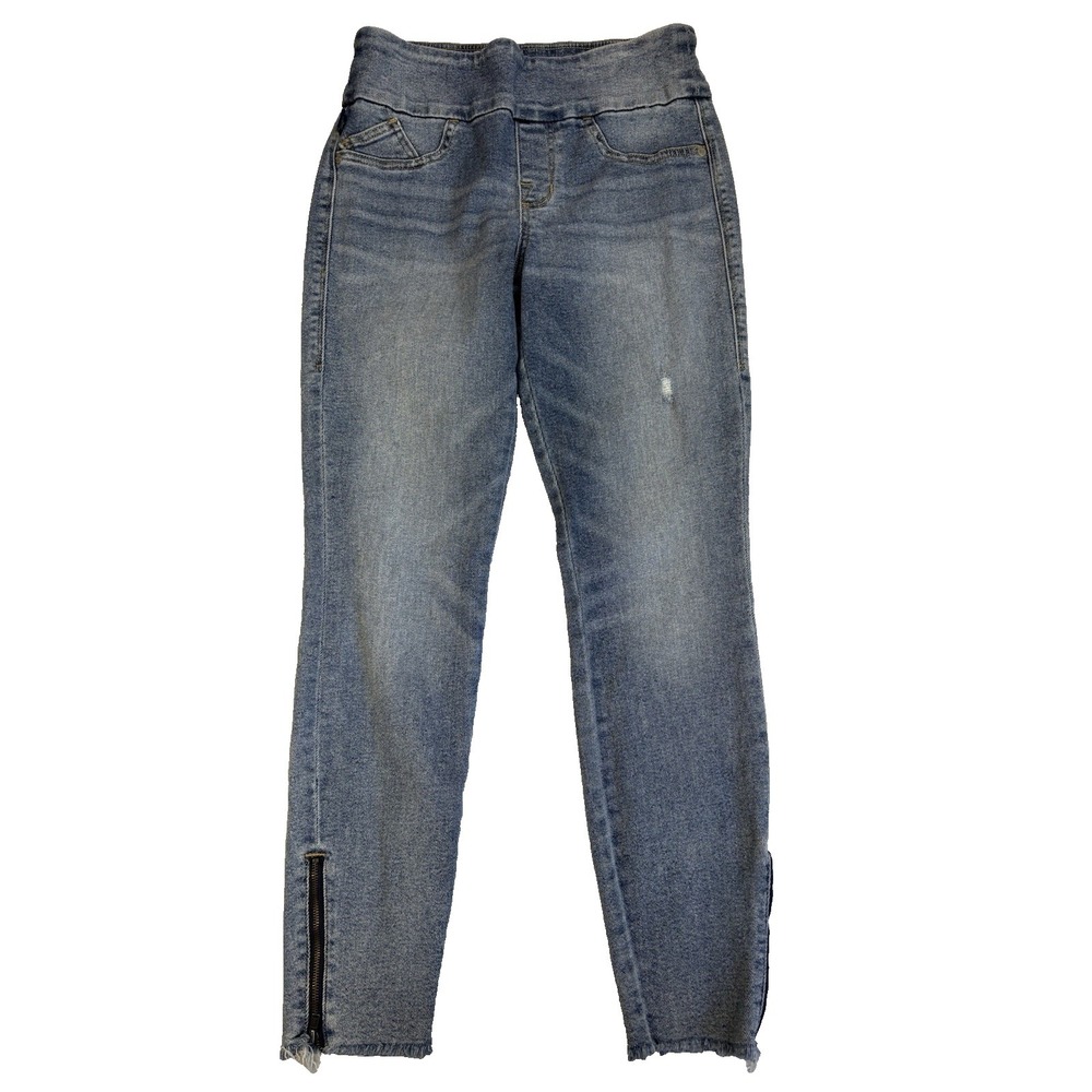 Rock & Republic Women's 8 Fever Pull On Slimming Denim Rx Cure Jeans Edgy Baddie